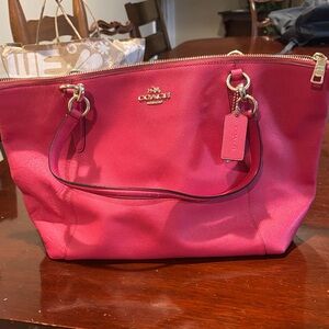 Coach Fuchsia Leather Tote Bag